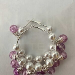 Purple Bead Butterfly Earrings
