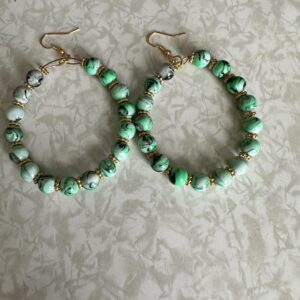 Classy Green Bead Earrings